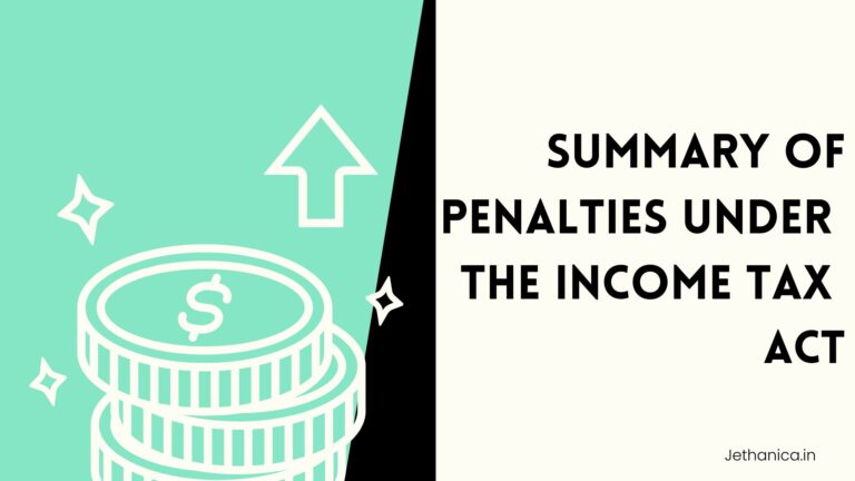 Summary of Penalties Under the Income Tax Act